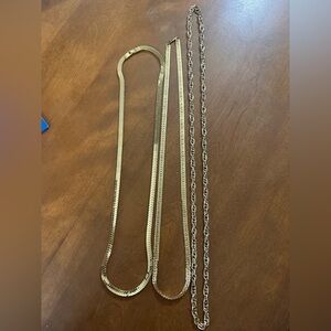 Elegant Gold Chain Necklace Set- 3 pieces included